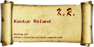 Kontur Roland névjegykártya